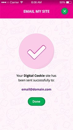 Digital Cookie App - Email My Site