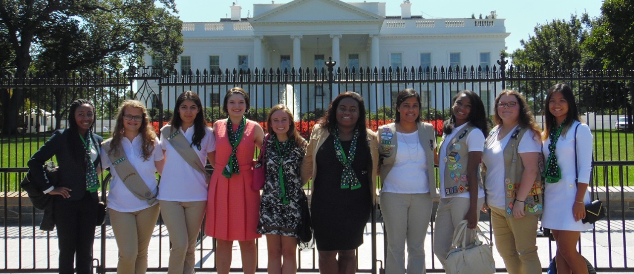 Girl Scouts visit the White House in Washington, DC