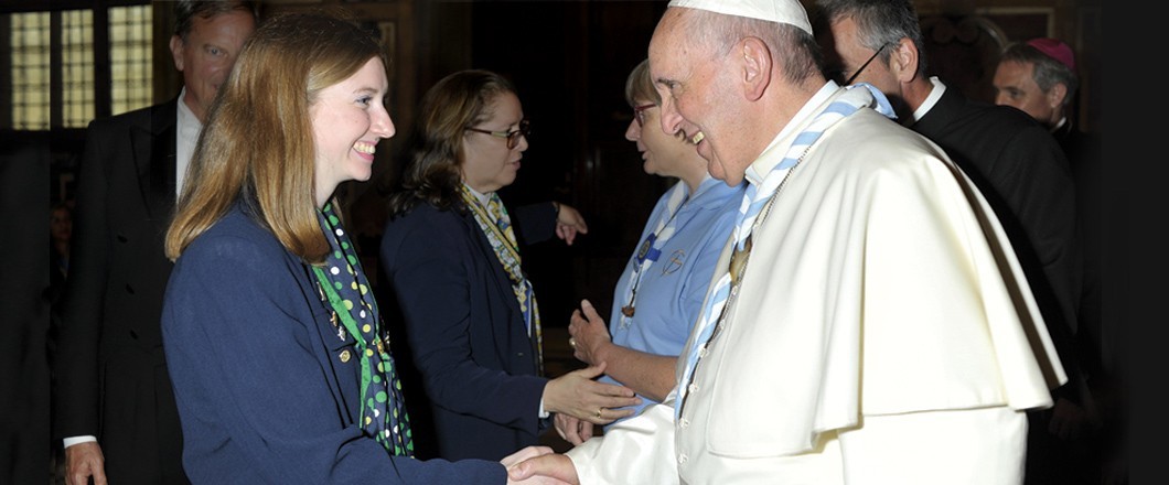 Girl Scout meets Pope Francis in Vatican City