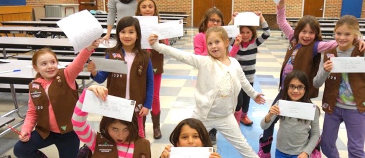  Girl Scout Brownies Show Off Their Advocacy Letters to Michigan Governor Rick Snyder 