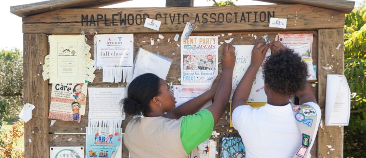 Completing service projects through Girl Scouts.