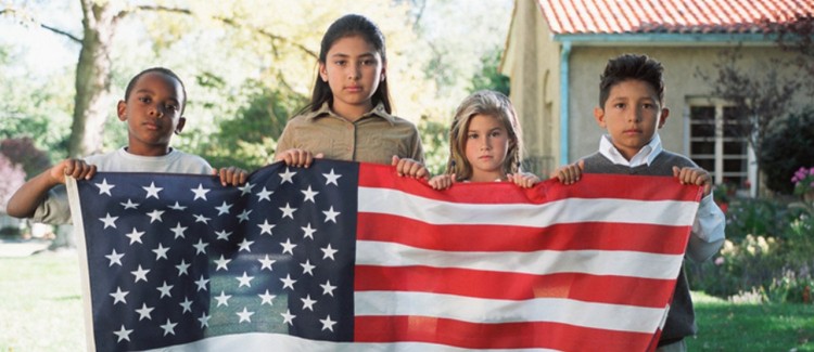 American children standing up for inclusiveness and diversity