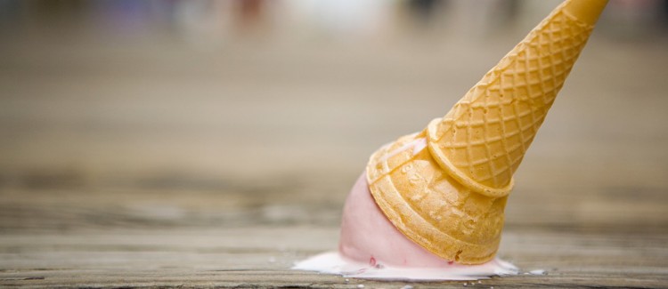 ice cream cone dropped on the ground is a symbol of stress and an overwhelming world