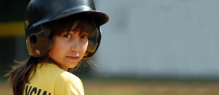 sporty girl playing softball